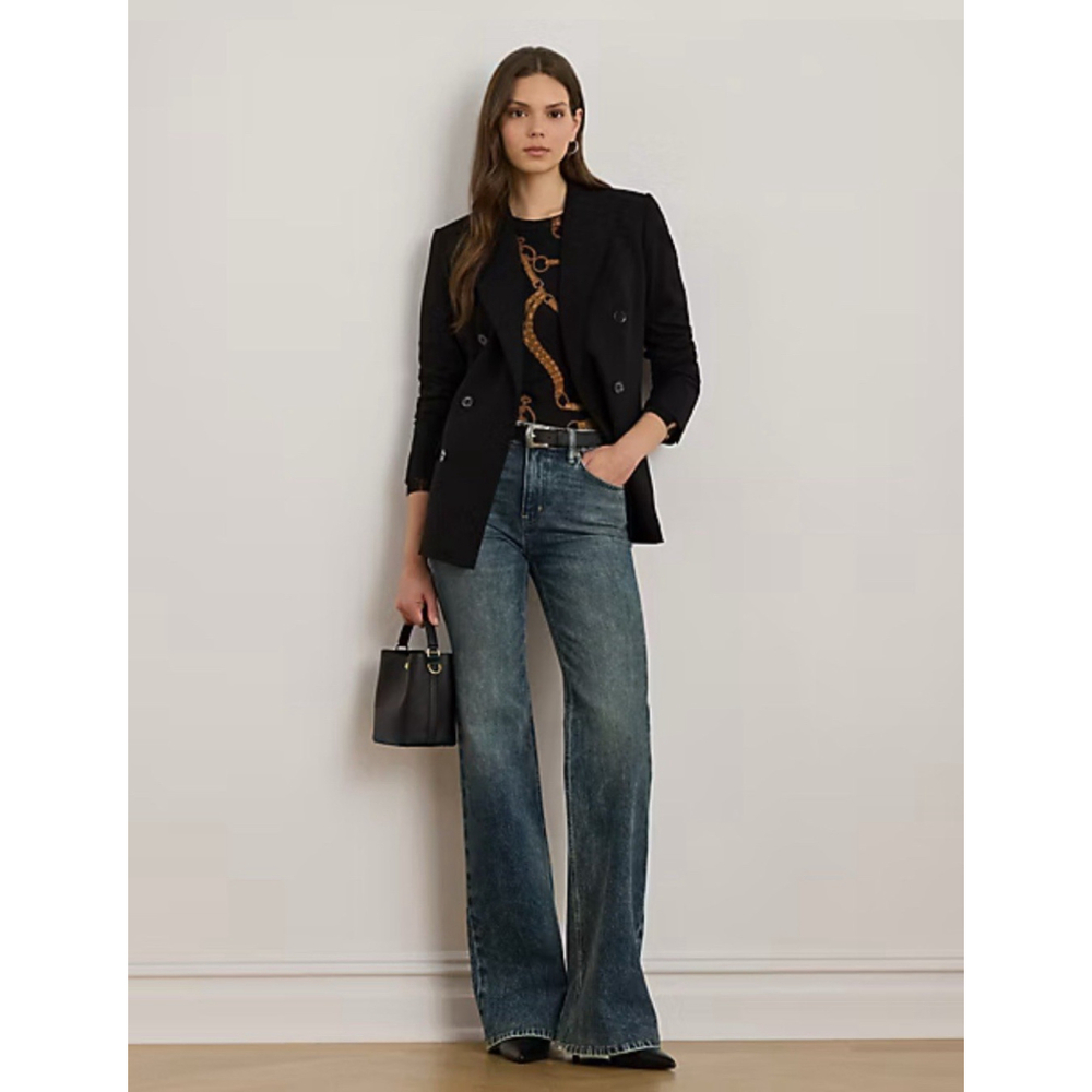 $145 Lauren Ralph Lauren NWOT Womens High-Rise Flare Jean Size 12 Relaxed Fit